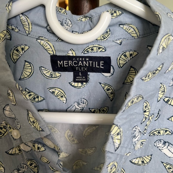 J Crew Salt 🧂 Tequila Lime 🍋‍🟩 Short Sleeve Button Up Shirt SIZE LAREG - Picture 3 of 3